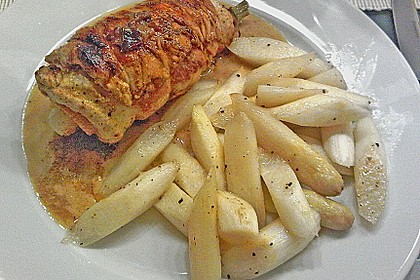 Putenrouladen auf gebratenem Spargel 13