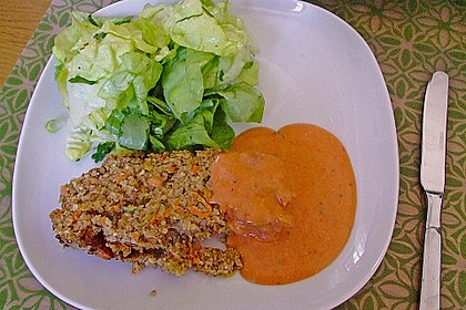 Grünkernrolle mit Paprikasoße 4