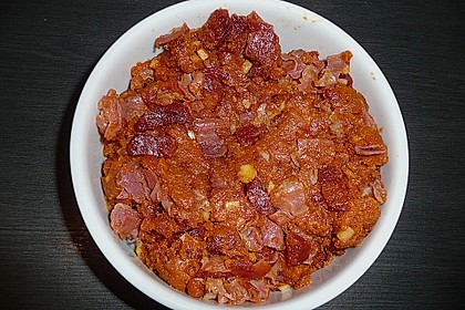 Migas con jam&ograve;n y chorizo