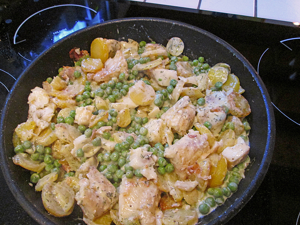 Gebratener Fisch in Senfsauce mit Erbsen (Rezept mit Bild) | Chefkoch.de