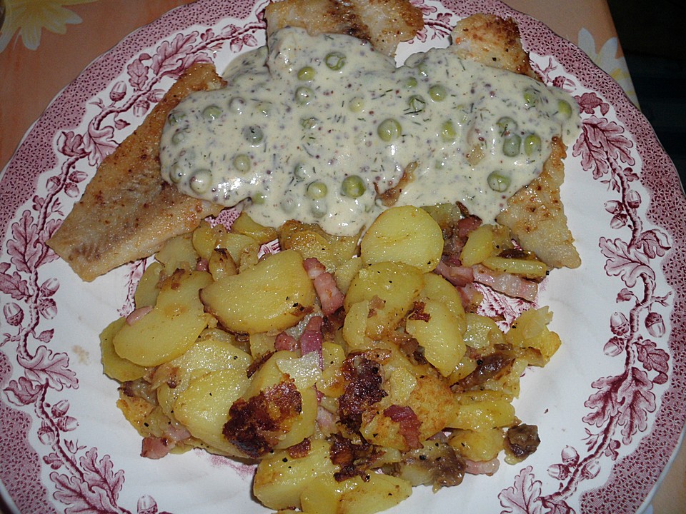 Gebratener Fisch in Senfsauce mit Erbsen (Rezept mit Bild) | Chefkoch.de
