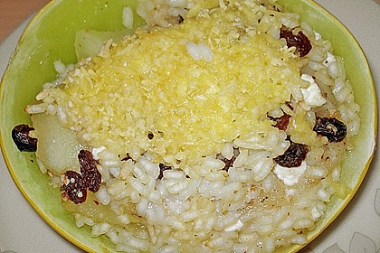 Honigmelone mit Reis, mit K&auml;se &uuml;berbacken