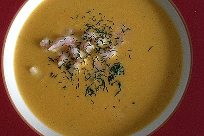 Möhrensuppe mit Krabben 2