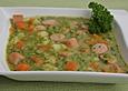 Schnelle Erbsensuppe aus Tiefk&uuml;hlerbsen und frischen M&ouml;hren