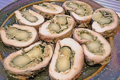 Kaninchen - Spargel - Rouladen mit B&auml;rlauch