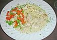 Putengeschnetzeltes mit Blauschimmelk&auml;sesauce
