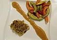 Dorschfilets mit Kr&auml;uterkruste mit Tomaten - Avocado - Gem&uuml;se