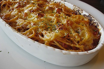 &Uuml;berbackene Spaghetti