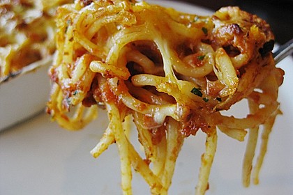 &Uuml;berbackene Spaghetti 1