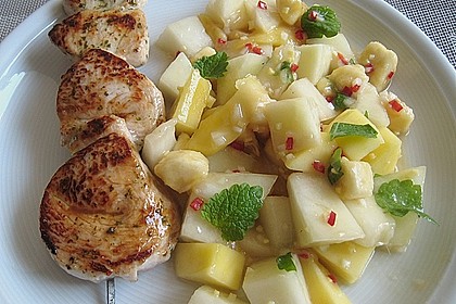 Putenfiletspie&szlig;e mariniert an pikanter Obstmischung 2