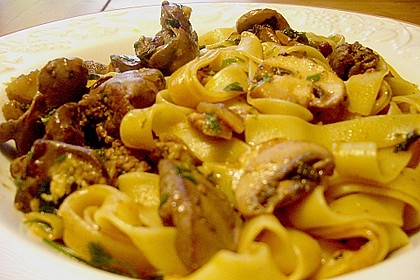 Geflügelleber - Ragout mit Pasta 5
