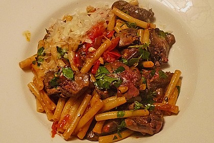 Geflügelleber - Ragout mit Pasta 2