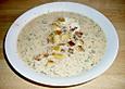 K&ouml;stliche Kr&auml;utercremesuppe mit ger&auml;uchertem Forellenfilet