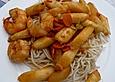 Spargel mit Scampi auf asiatische Art