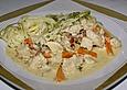 Geschnetzeltes H&uuml;hnerbrustfilet mit Boursin