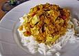 Curryhuhn mit Apfel und Kokos