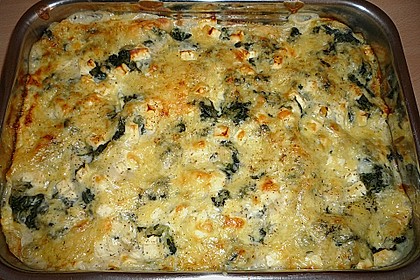 Spinat - Lasagne mit Schinken und Schafsk&auml;se