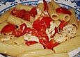 Tubettoni mit Kirschtomaten, Pecorino und Mozzarella