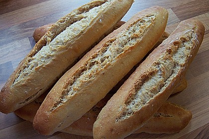 Baguette mit Sauerteig und Vorteig