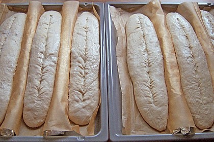 Baguette mit Sauerteig und Vorteig 1