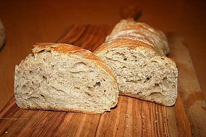 Baguette mit Sauerteig und Vorteig 9