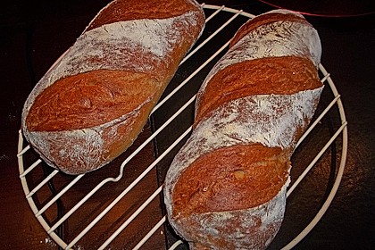 Baguette mit Sauerteig und Vorteig 25
