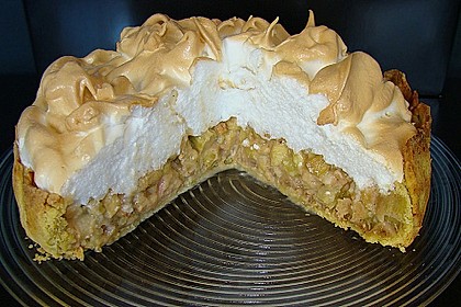 Rhabarberkuchen mit  Meringenguss (Baiserhaube) 3