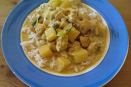 H&auml;hnchen - Ananas - Curry mit Kokosmilch 7