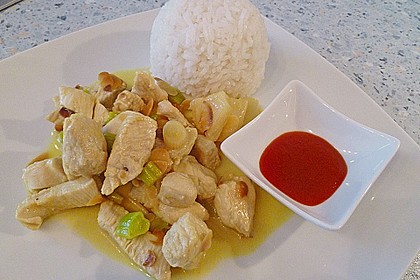H&auml;hnchen - Ananas - Curry mit Kokosmilch 11