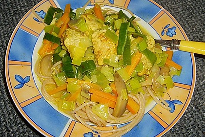 Curryh&auml;hnchen mit Vollkornspaghetti 1