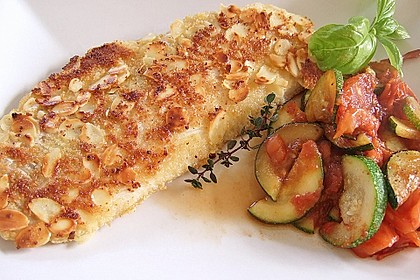 Rotbarschfilet mit Ei - Mandel - Kruste