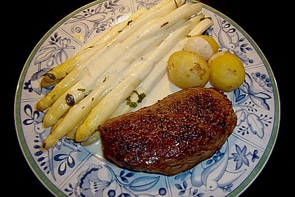 Orangen - Spargel mit frischen Kartoffeln und einer Mascarpone - Limetten - Sauce 1