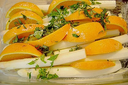 Orangen - Spargel mit frischen Kartoffeln und einer Mascarpone - Limetten - Sauce 2