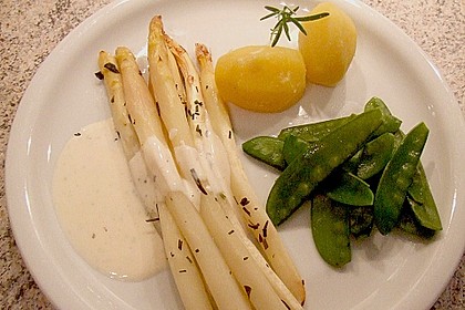 Orangen - Spargel mit frischen Kartoffeln und einer Mascarpone - Limetten - Sauce 4