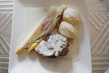 Orangen - Spargel mit frischen Kartoffeln und einer Mascarpone - Limetten - Sauce 6