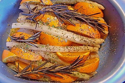 Orangen - Spargel mit frischen Kartoffeln und einer Mascarpone - Limetten - Sauce 8