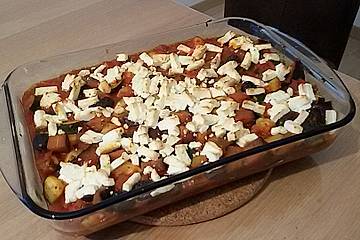 Gratinierte Ratatouille mit Feta