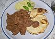 Leberragout auf Sellerieschnitzel