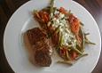 Rindersteaks mit Tomaten - Bohnen und K&auml;sesauce