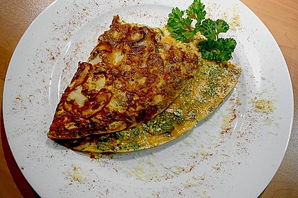 'Gr&uuml;nes' Omelette mit Champignons