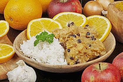 Indisches H&auml;hnchencurry mit Fr&uuml;chten
