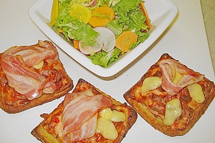 Scharfe Brotschnitten mit Brät