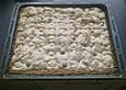 Ein Kuchen aus frischem Rhabarber