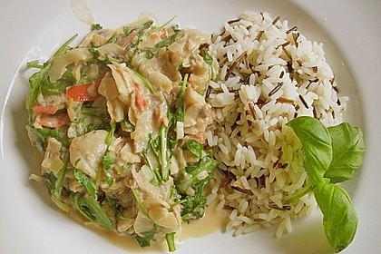 Schnelle Champignon - Tomaten - Rucola - Pfanne 2