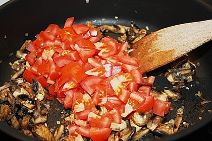Schnelle Champignon - Tomaten - Rucola - Pfanne 8