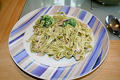 Tagliatelle verde mit Schinken - Sahne - Sauce