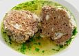 Leberkn&ouml;del mit Suppenfleisch