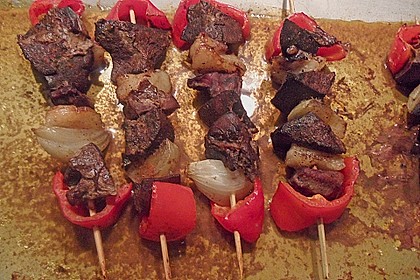 Schaschlik mit Leber 3