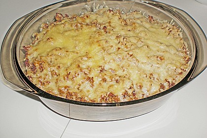 Nudelauflauf mit Mangold und Hackfleisch