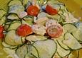 Krabben mit Gurke und Tomaten